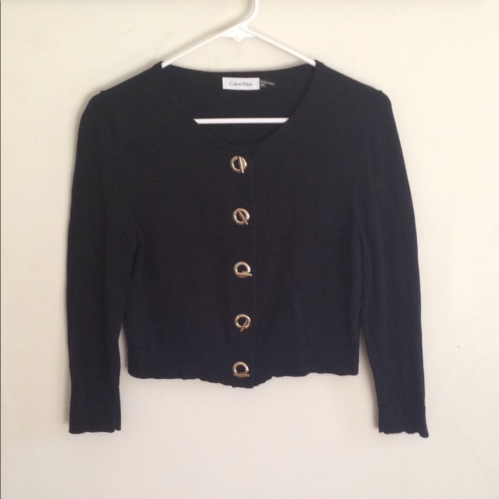 Calvin Klein Black 3/4 Sleeve Cardigan